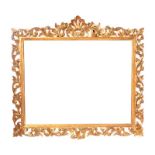 TWENTIETH CENTURY PIERCED GILT WALL MIRROR