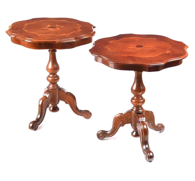 PAIR OF MAHOGANY LAMP TABLES