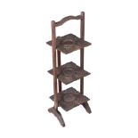 CARVED OAK FOLDING CAKE STAND