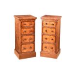 PAIR OF VICTORIAN WALNUT BEDSIDE PEDESTALS