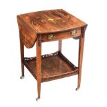 EDWARDIAN ROSEWOOD DROP LEAF TABLE