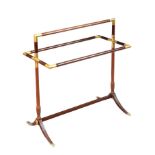 EDWARDIAN MAHOGANY BRASS BOUND TOWEL RAIL