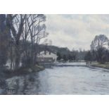 Wilfred Haughton, RUA - CATTLE GRAZING BY A RIVER - Oil on Canvas - 18 x 24 inches - Signed