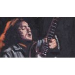 Thomas Putt - RORY GALLAGHER - Oil on Board - 4 x 7 inches - Signed