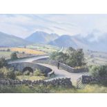 William Henry Burns - TRASSEY BRIDGE IN THE MOURNES - Oil on Canvas - 18 x 24 inches - Signed