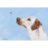 Lawrence Chambers - WATCHING THE BEE - Pastel on Paper - 9 x 13 inches - Signed