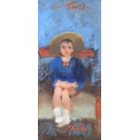 Tom Quinn - BOY SAILOR - Oil on Board - 12 x 6 inches - Signed in Monogram