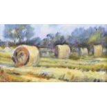 Evelyn Craig - HARVEST - Oil on Board - 5 x 9 inches - Signed