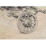 William Conor RHA RUA - STUDY OF A CART - Pencil on Paper - 4 x 5.5 inches - Unsigned