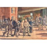 Joseph Stocks - REMINISCENCE, OLD SOLDIERS NEVER DIE - Watercolour Drawing - 13 x 19 inches -