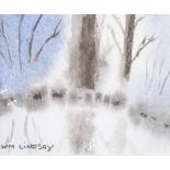 William Lindsay - WINTER TREES - Watercolour Drawing - 3 x 4 inches - Signed