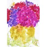 Lynda Cookson - HYDRANGEAS - Watercolour Drawing - 12 x 8 inches - Signed in Monogram