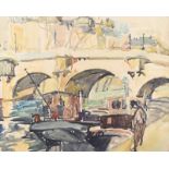 Olive Henry, RUA - RIVER BOATS - Watercolour Drawing - 16 x 20 inches - Signed