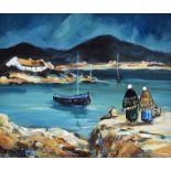 Pat Murphy - FISHING BOATS, DONEGAL - Oil on Board - 10 x 12 inches - Signed