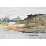 Agnes J. Rudd - CORFE CASTLE - Watercolour Drawing - 9 x 13 inches - Signed