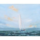 George McConkey - SAILING IN THE OCEAN BREEZE - Oil on Board - 20 x 25 inches - Signed