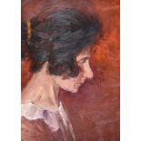 From the Studio of Roderic O'Conor - PORTRAIT OF A GIRL - Oil on Board - 12 x 9 inches - Unsigned