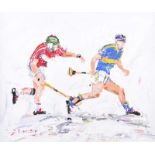 J.P. Neeson - UP THE SLIOTAR - Oil on Board - 20 x 24 inches - Signed