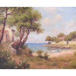 Henry Malfroy - COVE NEAR CASSIS, PROVENCE, FRANCE - Oil on Canvas - 15 x 18 inches - Signed