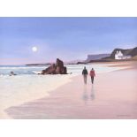 Gregory Moore - ON THE BEACH AT BALLYCASTLE - Oil on Board - 22 x 28 inches - Signed