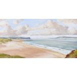 Samuel McLarnon UWS - STRAND AT PORTSTEWART - Oil on Canvas - 16 x 30 inches - Signed