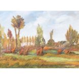 Geoffrey Wilding - TREES IN A LANDSCAPE - Mixed Media - 12 x 17 inches - Signed