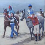 Cecil Maguire RUA - OMEY RACES - Oil on Board - 24 x 24 inches - Signed