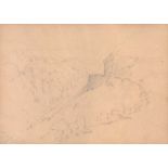 Henry Pope - STUDY OF A LANDSCAPE, NORTH WALES - Pencil on Paper - 7 x 10 inches - Unsigned