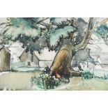 Olive Henry, RUA - THE OLD OAK - Watercolour Drawing - 9 x 13 inches - Signed