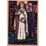 Richard J. King - SAINT MELLA - Coloured Print - 8 x 5 inches - Unsigned