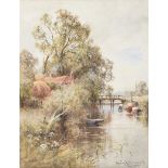 Henry James Kinnard - THE ADUR RIVER, SUSSEX - Watercolour Drawing - 14 x 11 inches - Signed