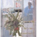 Colin Orchard - THE ARTIST'S STUDIO - Oill on Board - 9 x 9 inches - Signed Verso