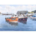 Kenny Hayes - TRANQUIL MEVAGISSEY - Watercolour Drawing - 11 x 15 inches - Signed