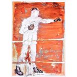 Basil Blackshaw, HRHA HRUA - JACKIE QUINN, IRISH FLYWEIGHT CHAMPION 1935 - Coloured Print - 11 x 8