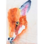 Audrey Smyth - FOX - Watercolour Drawing - 14 x 10 inches - Signed