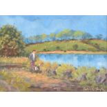 Patrick Smyth - AT THE BLACK LOUGH, DUNGANNON, COUNTY TYRONE - Oil on Board - 10 x 14 inches -