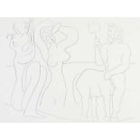 Pablo Picasso - PICASSO IN THE ANTIBES - Black & White Lithograph - 9 x 12 inches - Unsigned