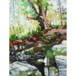 Richard Sekules - TOLLYMORE RIVERBANK - Oil on Canvas - 10 x 8 inches - Signed
