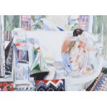 Simon Cook - IN THE BATH - Watercolour Drawing - 20 x 28 inches - Signed