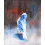 Michael Smyth - BIRD IN BLUE - Oil on Canvas - 12 x 10 inches - Signed