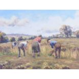 Charles McAuley - HARVEST TIME - Coloured Print - 11 x 15 inches - Unsigned