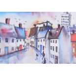 James Ndox - STREET LIFE - Watercolour Drawing - 9 x 13 inches - Signed