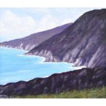 Sean Loughrey - SLIEVE LEAGUE CLIFFS, DONEGAL - Oil on Board - 10 x 12 inches - Signed