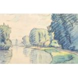 John Luke, RUA - RIVER LAGAN - Watercolour Drawing - 8 x 12 inches - Signed