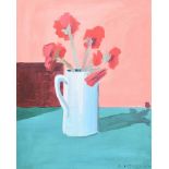 Ailish Sweeney - STILL LIFE, JUG & TULIPS - Acrylic on Canvas - 20 x 16 inches - Signed