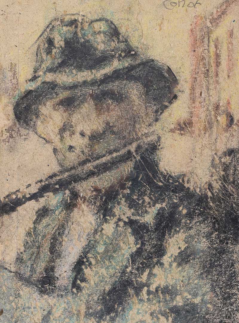 William Conor, RHA RUA - BALLYNURE BALLAD - Wax Crayon on Paper - 13 x 9.5 inches - Signed