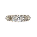 VICTORIAN 18CT GOLD FIVE STONE DIAMOND RING