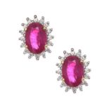 9CT GOLD RUBY AND DIAMOND EARRINGS