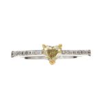 18CT WHITE GOLD FANCY YELLOW DIAMOND RING