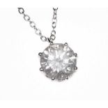 18CT WHITE GOLD DIAMOND NECKLACE